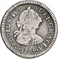 Large Obverse for 1/2 Real 1789 coin