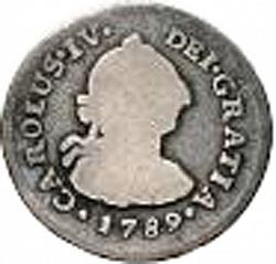 Large Obverse for 1/2 Real 1789 coin