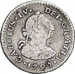 Large Obverse for 1/2 Real 1790 coin