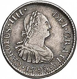 Large Obverse for 1/2 Real 1793 coin