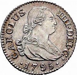 Large Obverse for 1/2 Real 1795 coin
