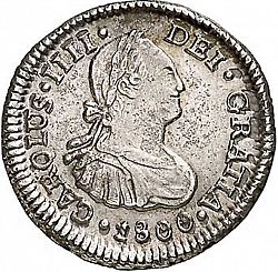 Large Obverse for 1/2 Real 1800 coin