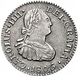 Large Obverse for 1/2 Real 1806 coin