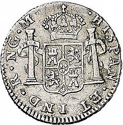 Large Reverse for 1/2 Real 1801 coin