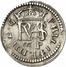 Large Obverse for 1/2 Real 1627 coin