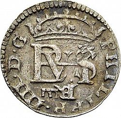 Large Obverse for 1/2 Real 1652 coin