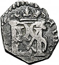 Large Obverse for 1/2 Real 1666 coin