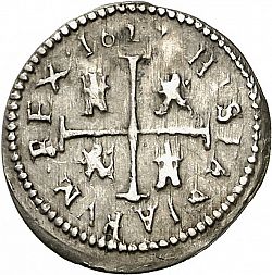 Large Reverse for 1/2 Real 1627 coin