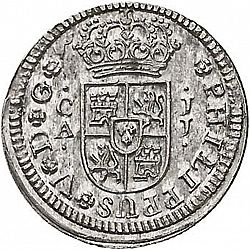 Large Obverse for 1/2 Real 1726 coin