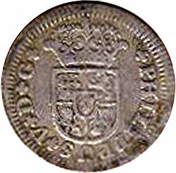 Large Obverse for 1/2 Real 1729 coin