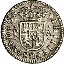 Large Obverse for 1/2 Real 1733 coin