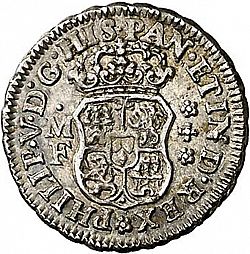 Large Obverse for 1/2 Real 1734 coin