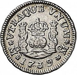Large Reverse for 1/2 Real 1739 coin