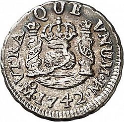 Large Reverse for 1/2 Real 1742 coin