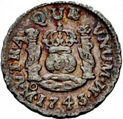 Large Reverse for 1/2 Real 1743 coin