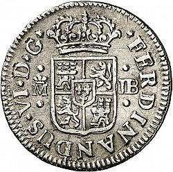 Large Obverse for 1/2 Real 1752 coin