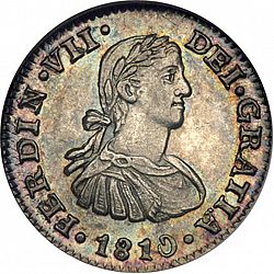 Large Obverse for 1/2 Real 1810 coin