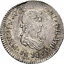 Large Obverse for 1/2 Real 1811 coin