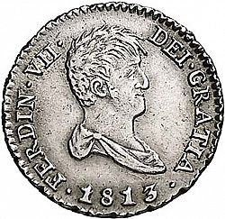Large Obverse for 1/2 Real 1813 coin