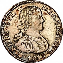 Large Obverse for 1/2 Real 1819 coin