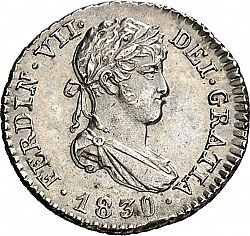Large Obverse for 1/2 Real 1830 coin