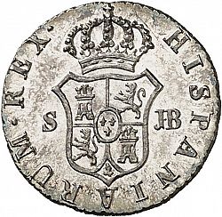 Large Reverse for 1/2 Real 1832 coin