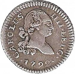 Large Obverse for 1/4 Real 1792 coin