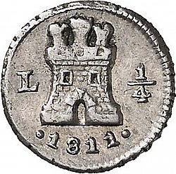 Large Obverse for 1/4 Real 1811 coin