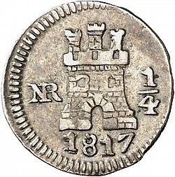 Large Obverse for 1/4 Real 1817 coin