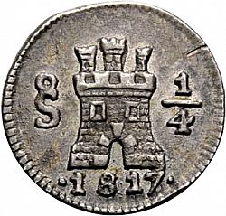 Large Obverse for 1/4 Real 1817 coin