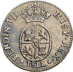 Large Obverse for 1 Cuarto y medio 1811 coin