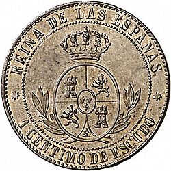 Large Reverse for 1 Céntimo Escudo 1866 coin