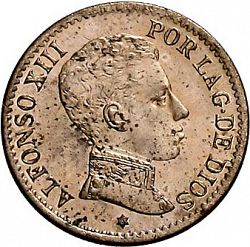 Large Obverse for 1 Céntimo 1906 coin