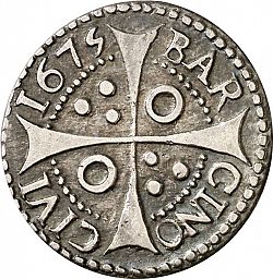 Large Reverse for 1 Croat 1675 coin