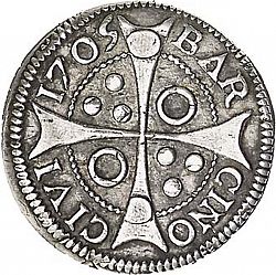 Large Reverse for 1 Croat 1705 coin