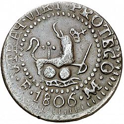 Large Reverse for 1 Cuarto 1806 coin