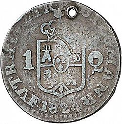 Large Reverse for 1 Quarto 1824 coin