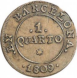 Large Reverse for 1 Cuarto 1809 coin