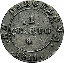 Large Reverse for 1 Cuarto 1811 coin