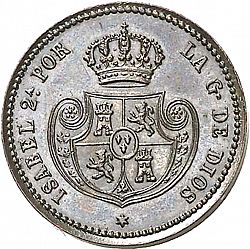 Large Obverse for 1 Décima Real 1853 coin