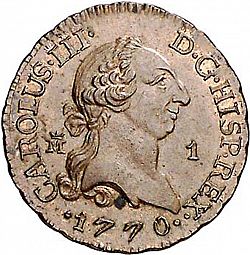 Large Obverse for 1 Maravedí 1770 coin