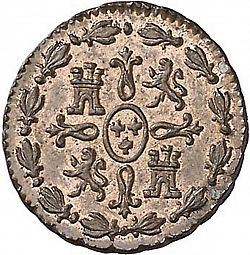 Large Reverse for 1 Maravedí 1770 coin
