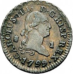 Large Obverse for 1 Maravedí 1799 coin