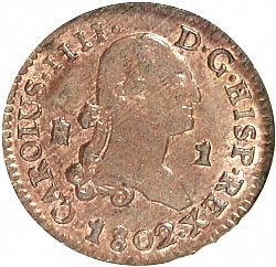 Large Obverse for 1 Maravedí 1802 coin