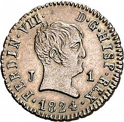 Large Obverse for 1 Maravedí 1824 coin