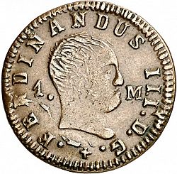 Large Obverse for 1 Maravedí 1829 coin