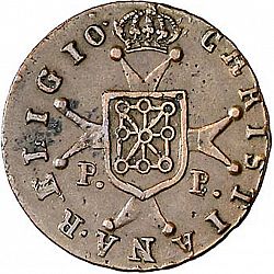 Large Reverse for 1 Maravedí 1818 coin