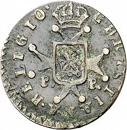 Large Reverse for 1 Maravedí 1819 coin