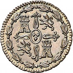 Large Reverse for 1 Maravedí 1824 coin