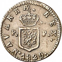 Large Reverse for 1 Maravedí 1829 coin